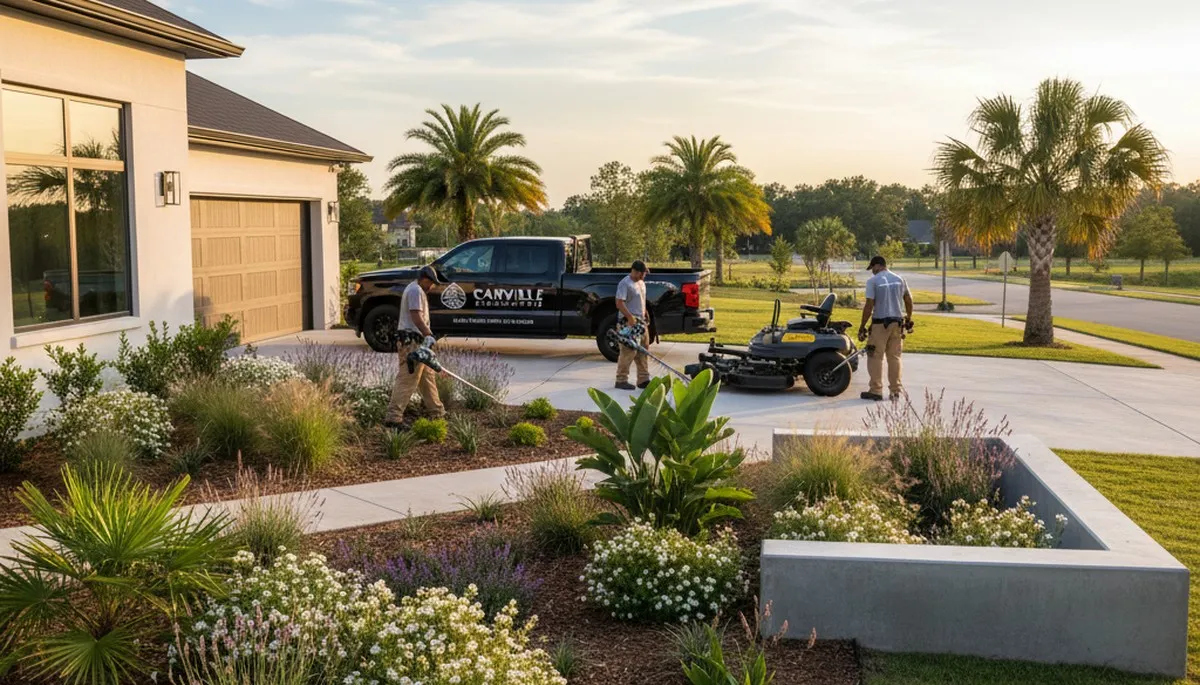 Landscaping crew serving Baton Rouge, LA with professional lawn care services